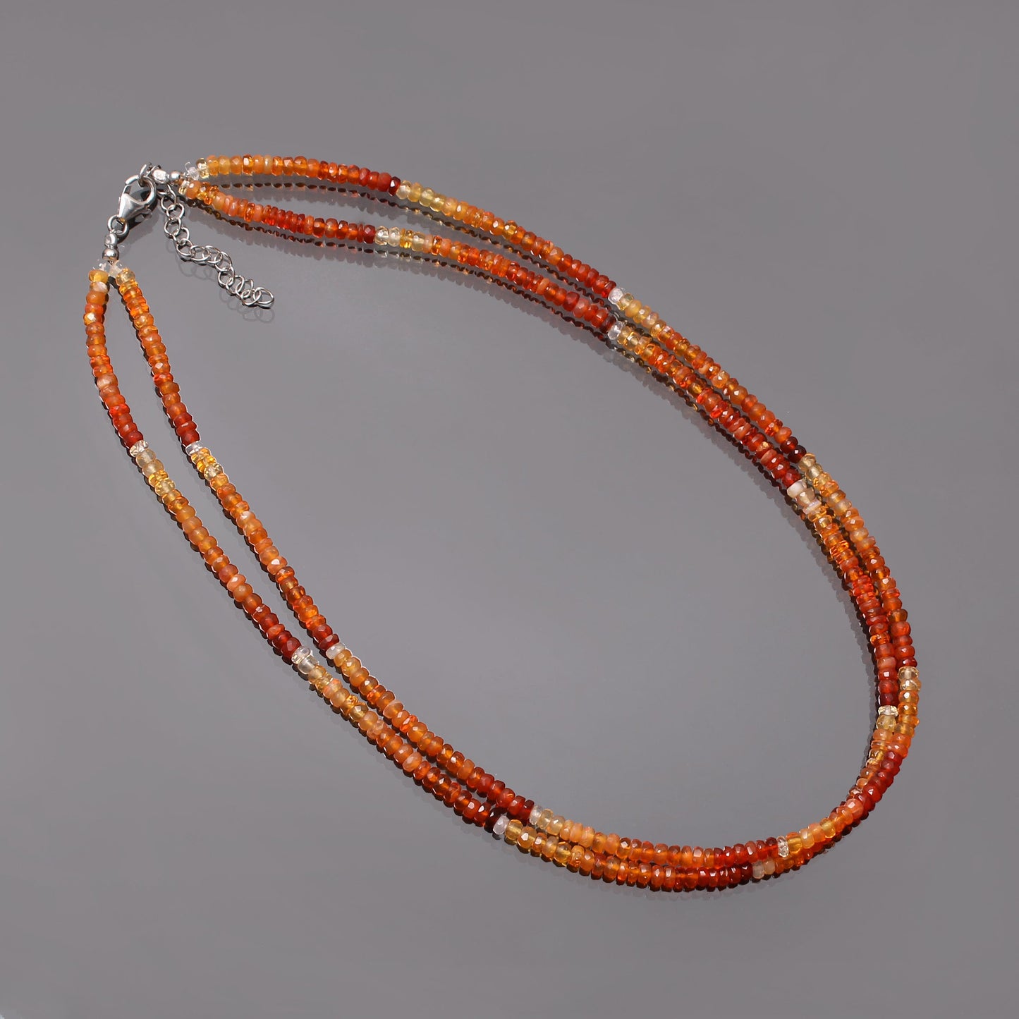 Mexican Fire Opal Beaded Necklace, 3.5mm Fire Opal