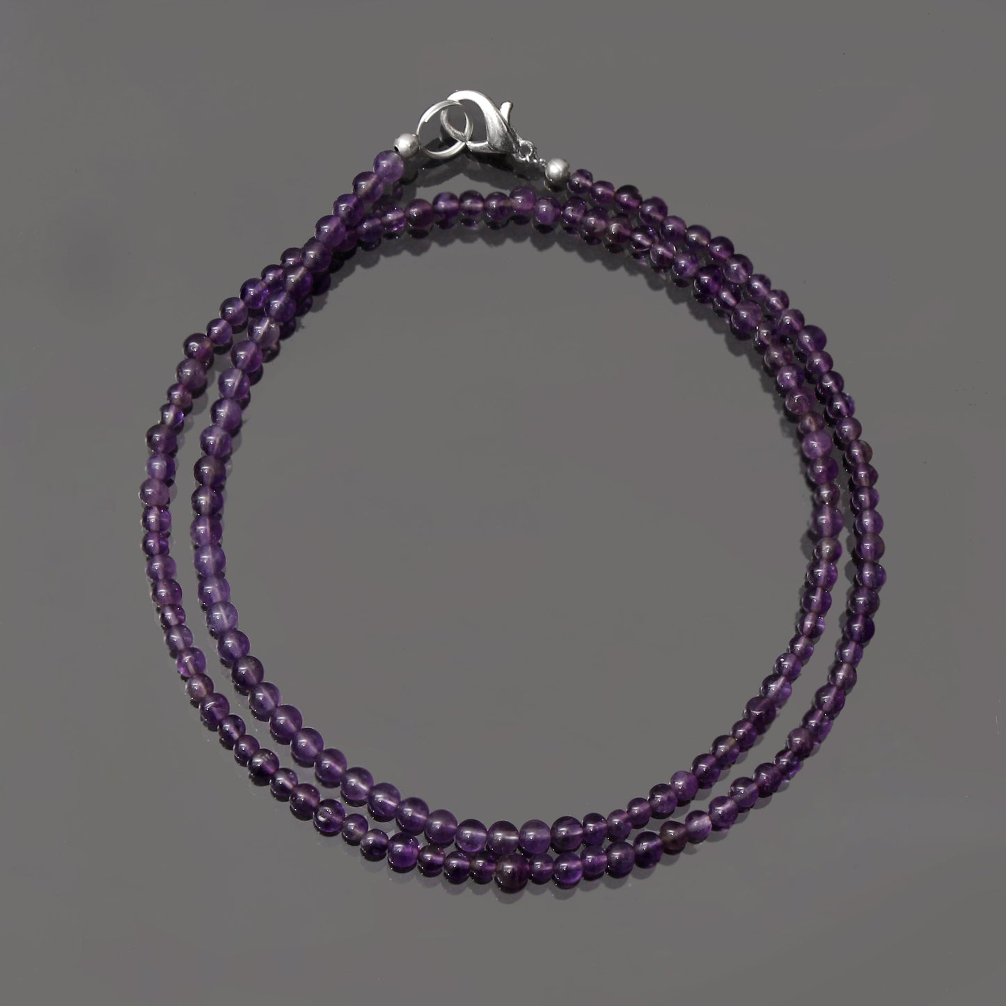 Amethyst Round Beaded Necklace