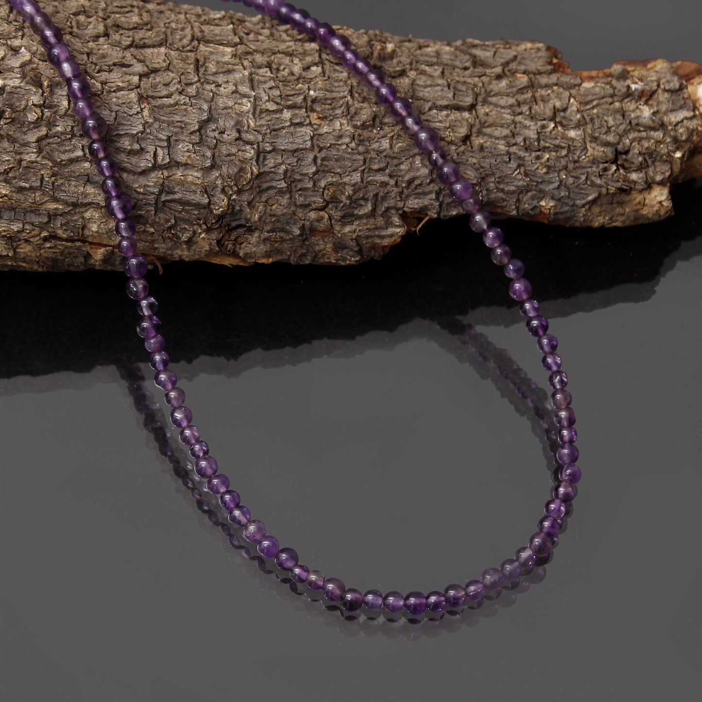 Amethyst Round Beaded Necklace