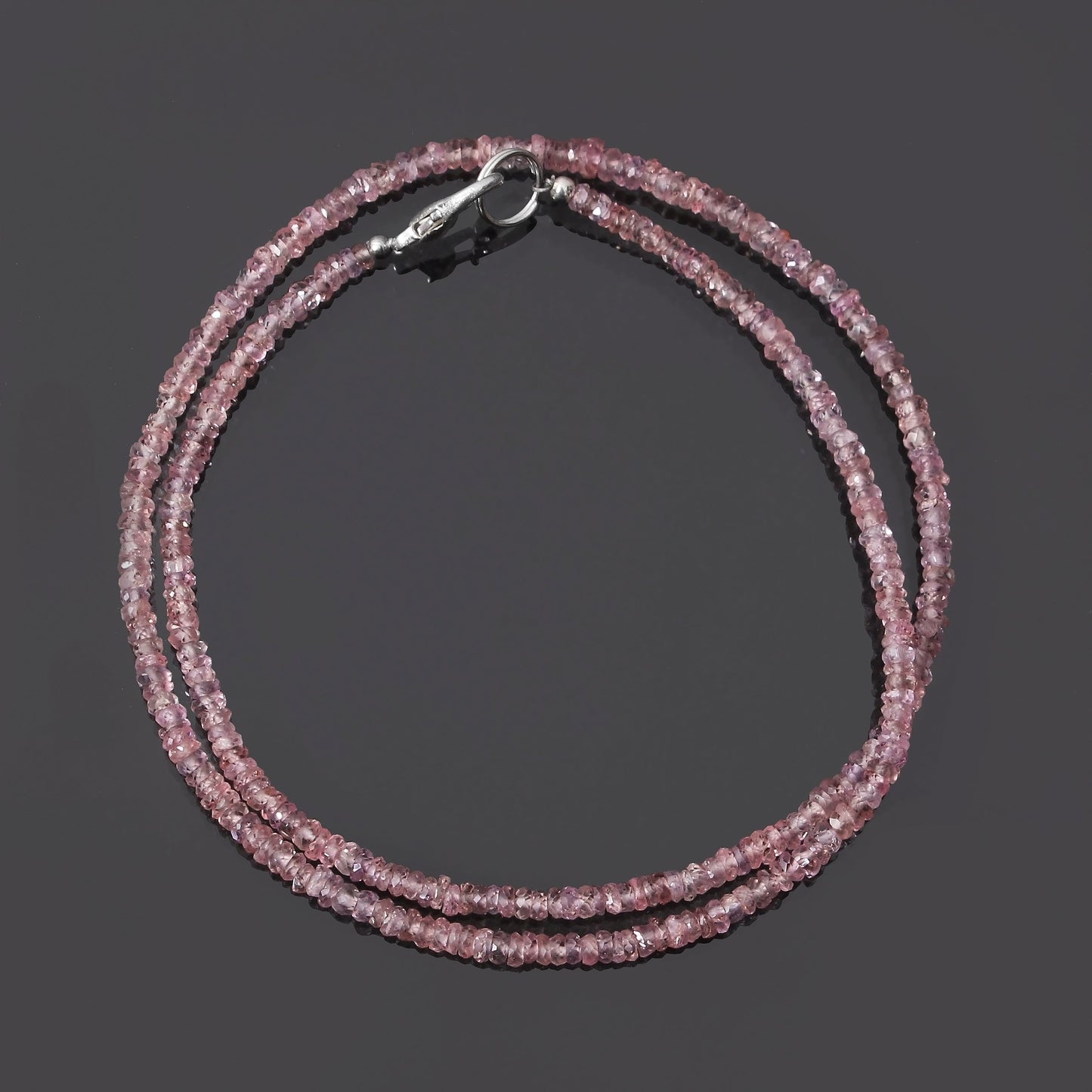 Natural AAA Grade Quality Pink Sapphire Necklace - Handcrafted with 2.5-4mm Sapphire Beads