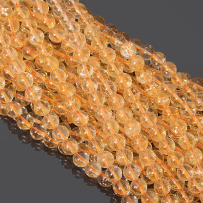 Citrine Smooth Round Beads Strands 15.5 Inch,1 strand,1 strand,1 strand