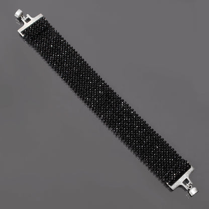 High Quality Black Spinel Bracelet  | Hand Woven Black Beaded Bracelet