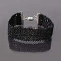 High Quality Black Spinel Bracelet  | Hand Woven Black Beaded Bracelet