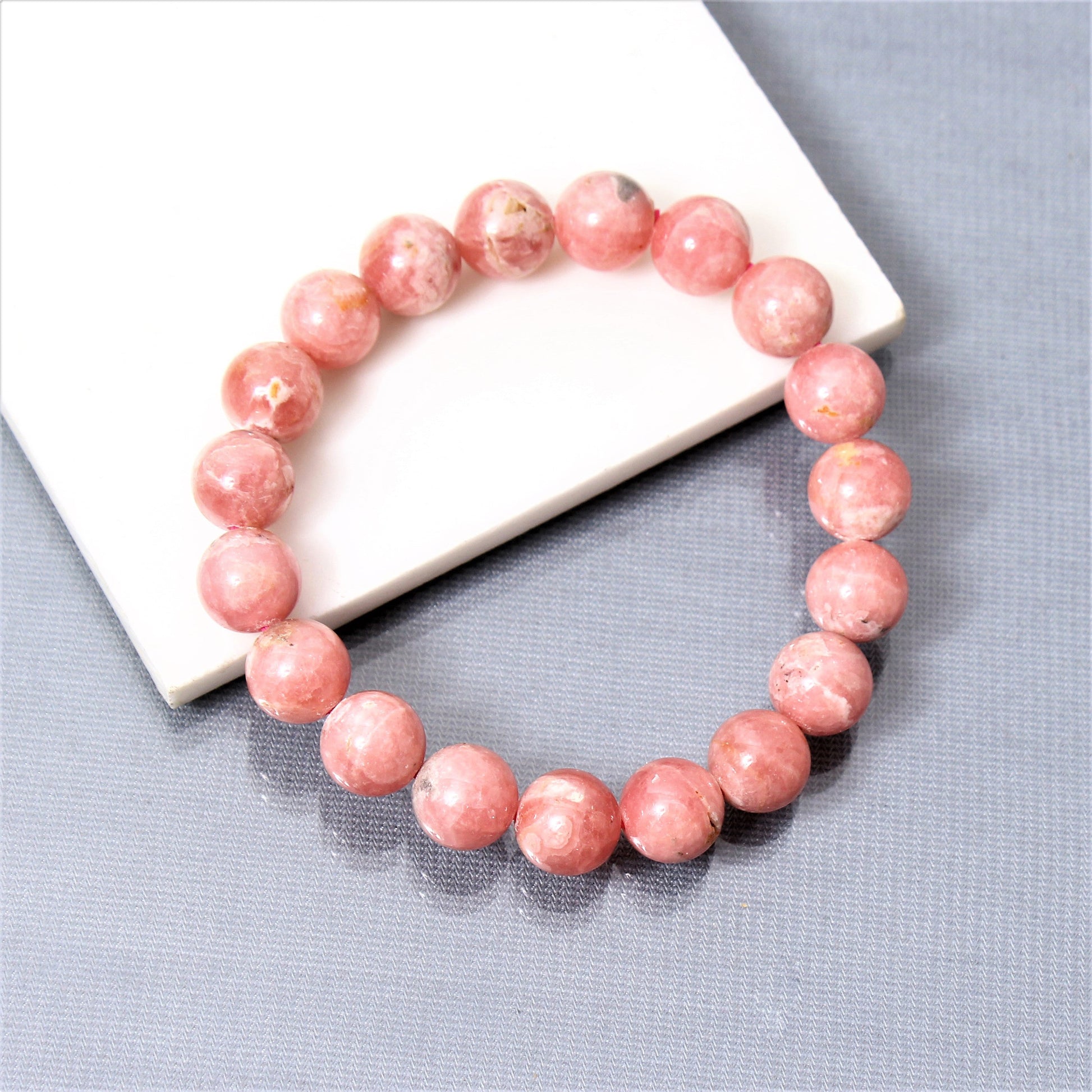 Rhodochrosite Stretch Beaded bracelet