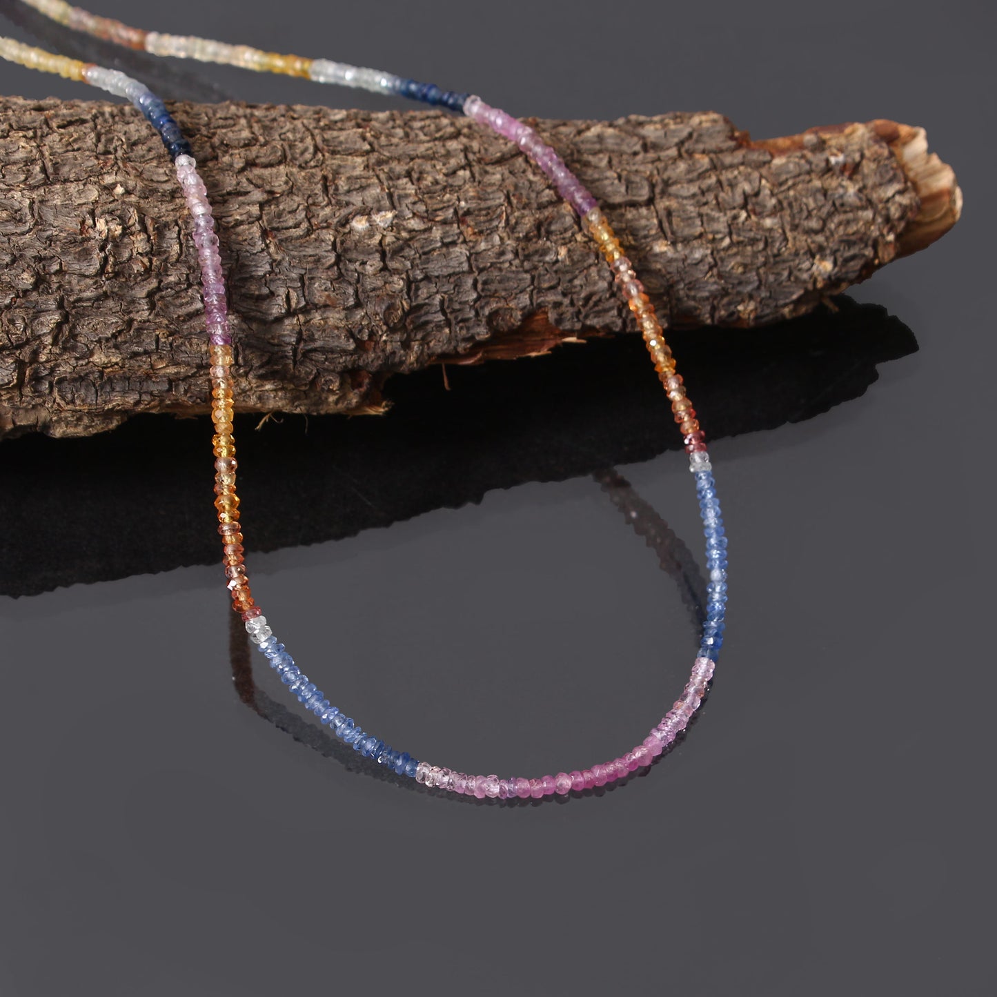 Luxurious Multi Sapphire Necklace with Gold Plated Silver Lobster Lock