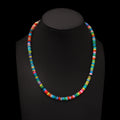 Candy Opal Gem stone Beaded Necklace with Silver Lobster Lock