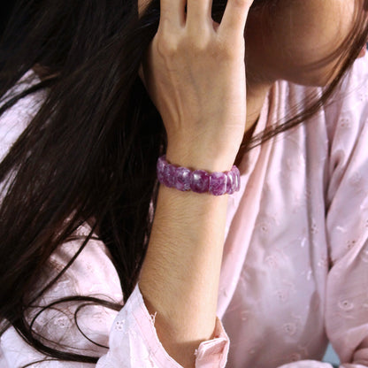 Purple Lepidolite Stone Bracelet - Beautiful Stretchable Unique Bracelet