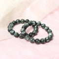 Adorable Seraphinite Gemstone Smooth Round Beaded Bracelet