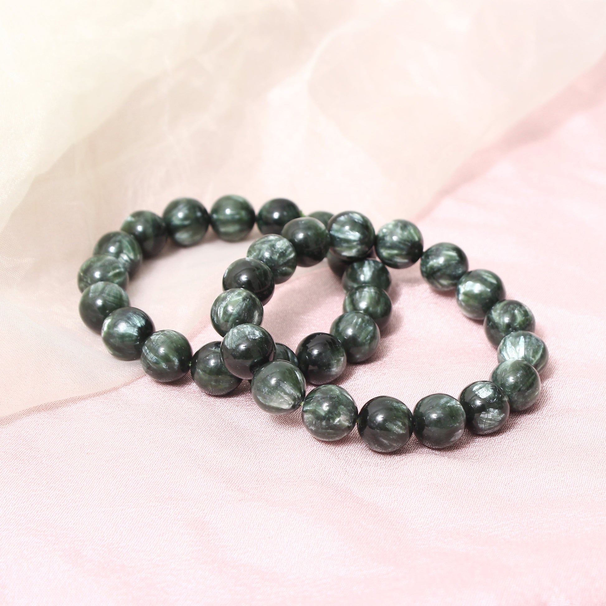 seraphinite gemstone stretchable bracelet