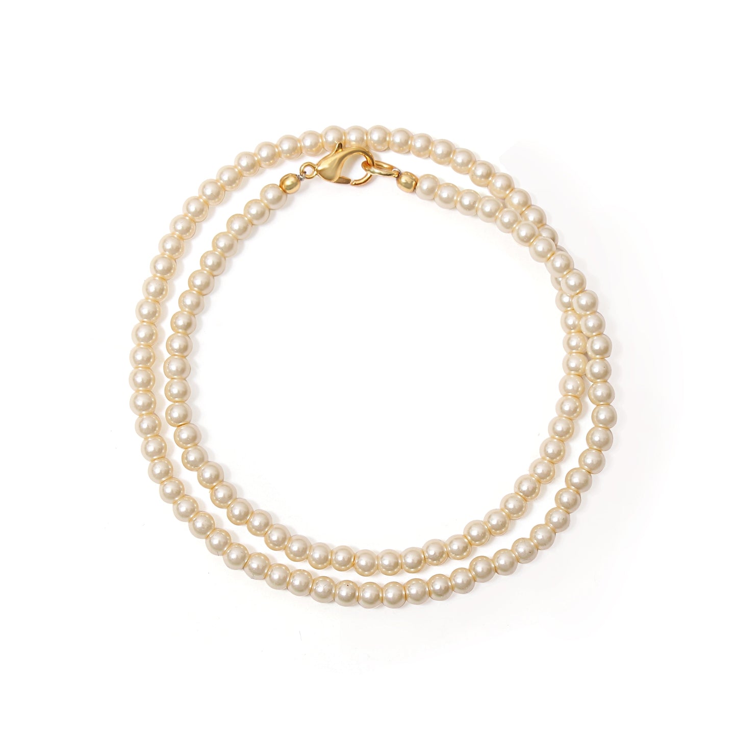 Natural Shell Pearl Beaded Necklace, Mesmerizing Pearl Gift with Gold plated lobster