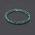 Natural Turquoise Faceted Round 3mm Beaded Necklace - Every Occasion Jewelry