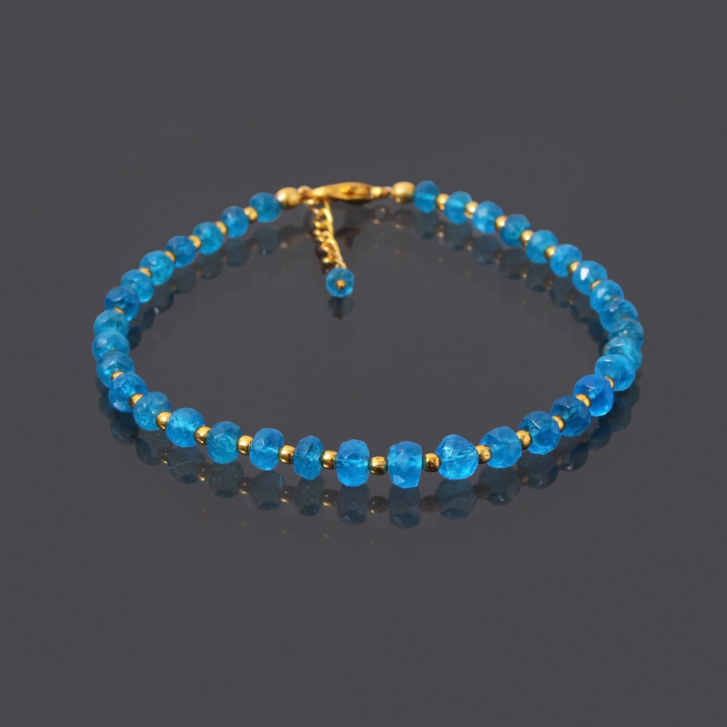 Neon Apatite Motivation Boost Golden Ball Bracelet Women's Jewelry