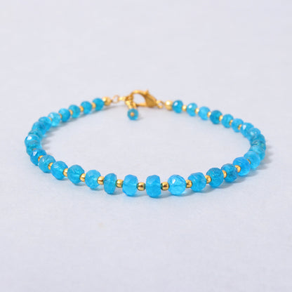 Neon Apatite Motivation Boost Golden Ball Bracelet Women's Jewelry