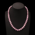 Kunzite Round Beaded Necklace with 925 Silver Lock