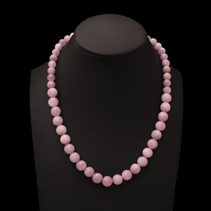 Kunzite round beaded necklace