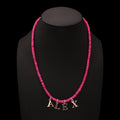 Pink Ethiopian Opal Personalized ALEX Necklace with SIlver Alphabet Charm