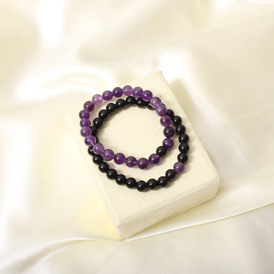 Amethyst Onyx Perfect Combo Bracelet For Her Best Gift for Partner