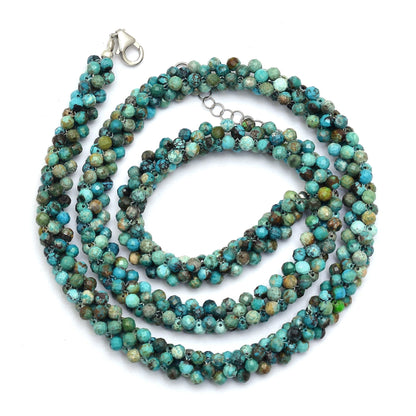 Twisted Layer Natural Blue Turquoise Bead Necklace for Women | An Elegant Jewelry for Her