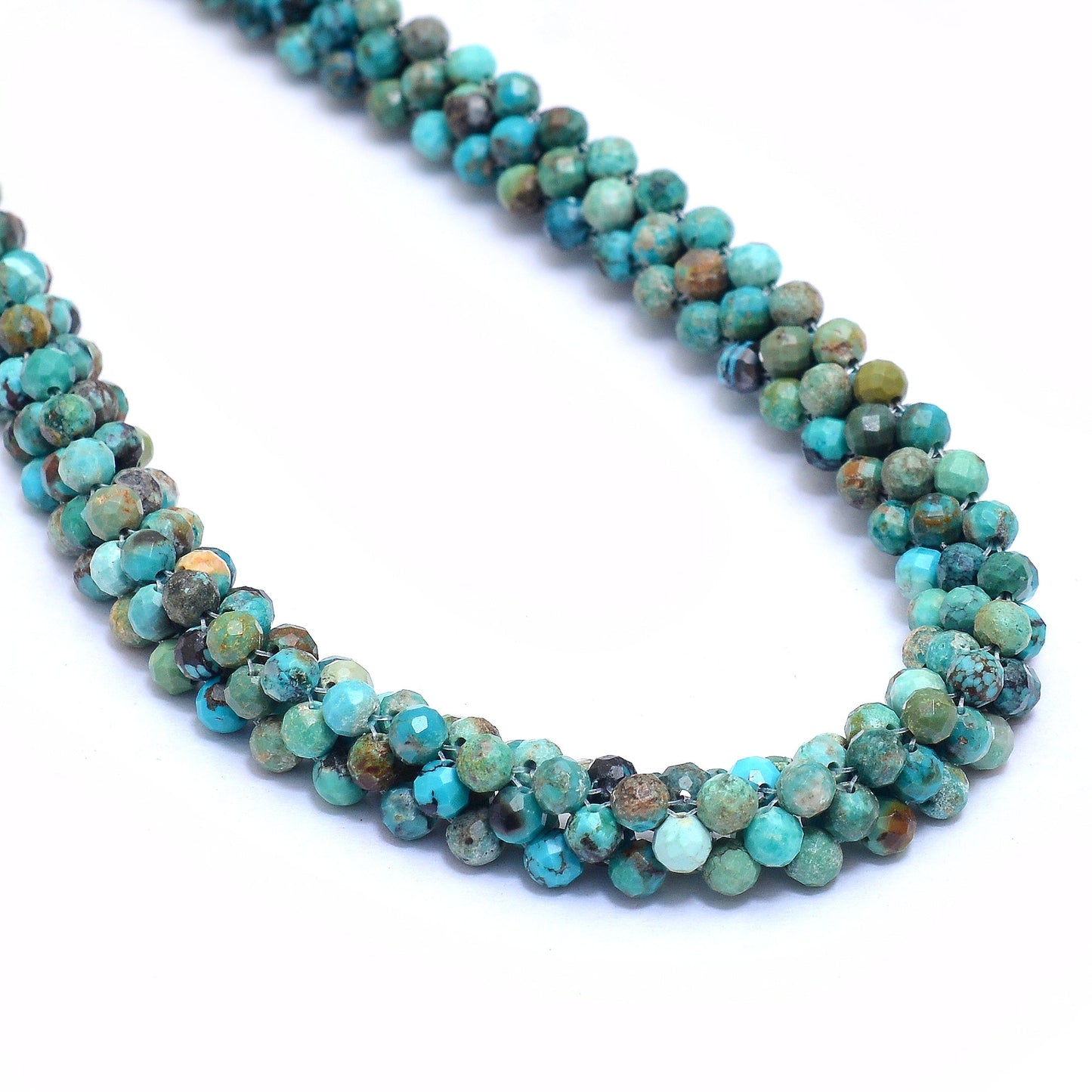 Twisted Layer Natural Blue Turquoise Bead Necklace for Women | An Elegant Jewelry for Her