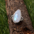 Natural Blue Fire Big Pear Gemstone Silver Ring - Selection of Adorable