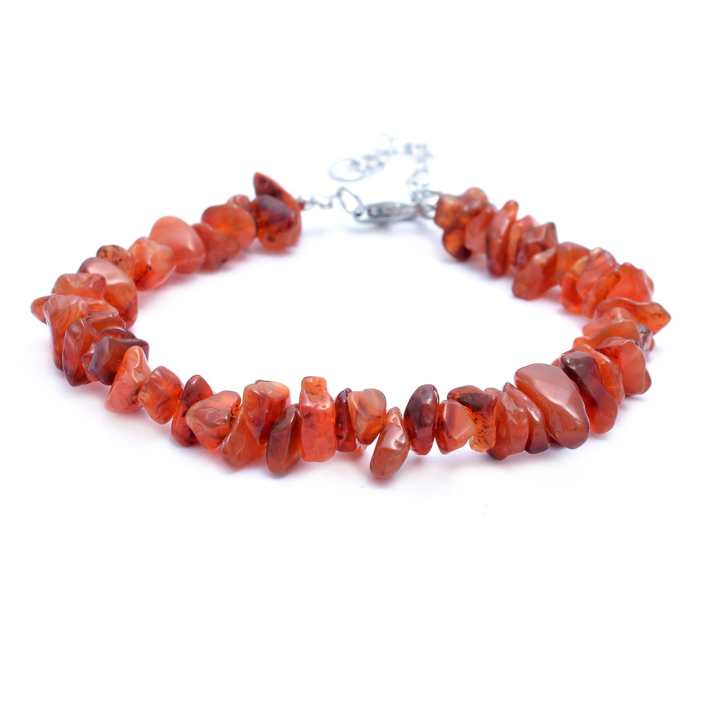 Adorable Carnelian Gemstone Fancy 6-8 Beads Bracelet Strung On 925 Silver Wire GemsRush