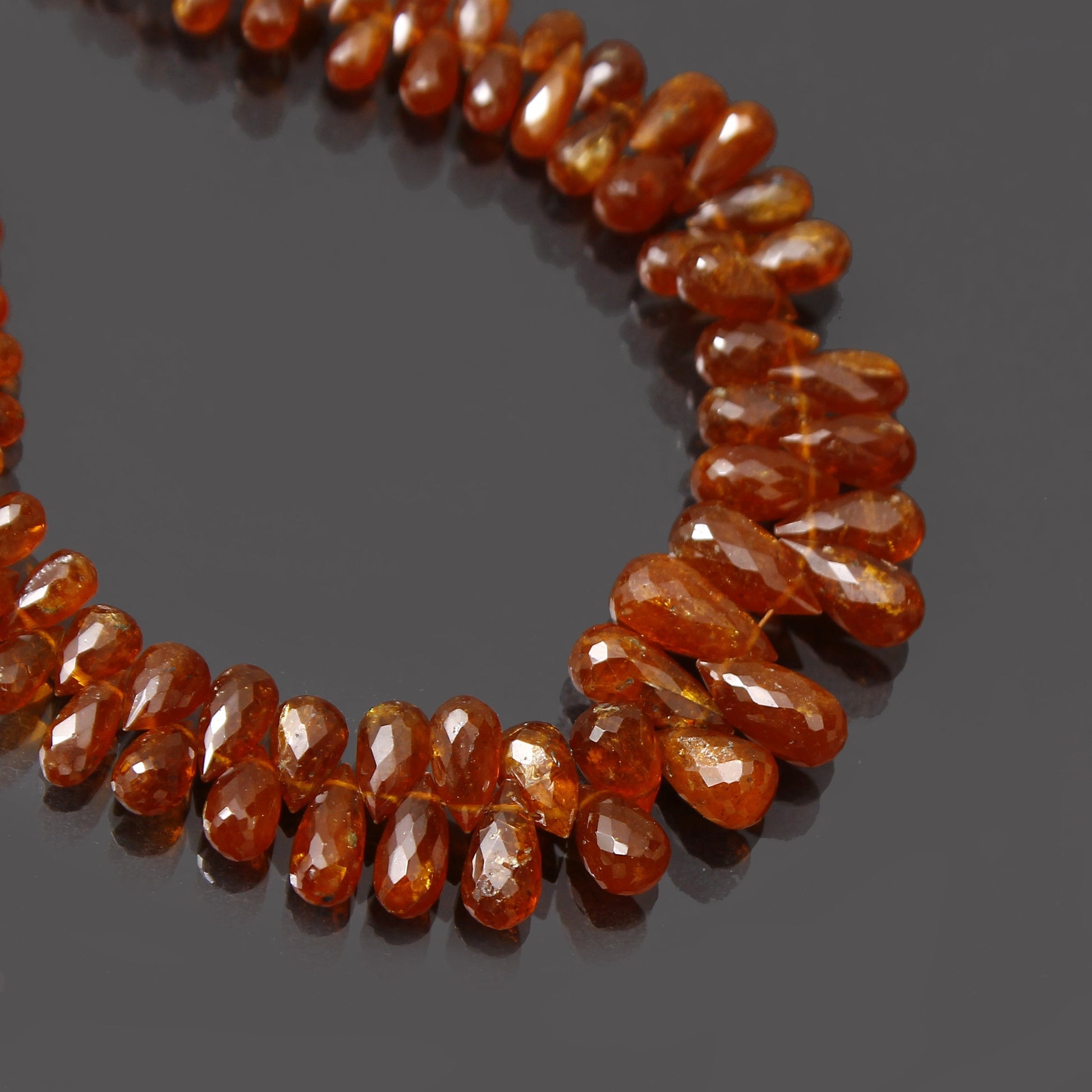 Adorable Orange Kyanite Briolette Faceted Drop Shape Beads 10 Inch Jewelry Making Strand GemsRush