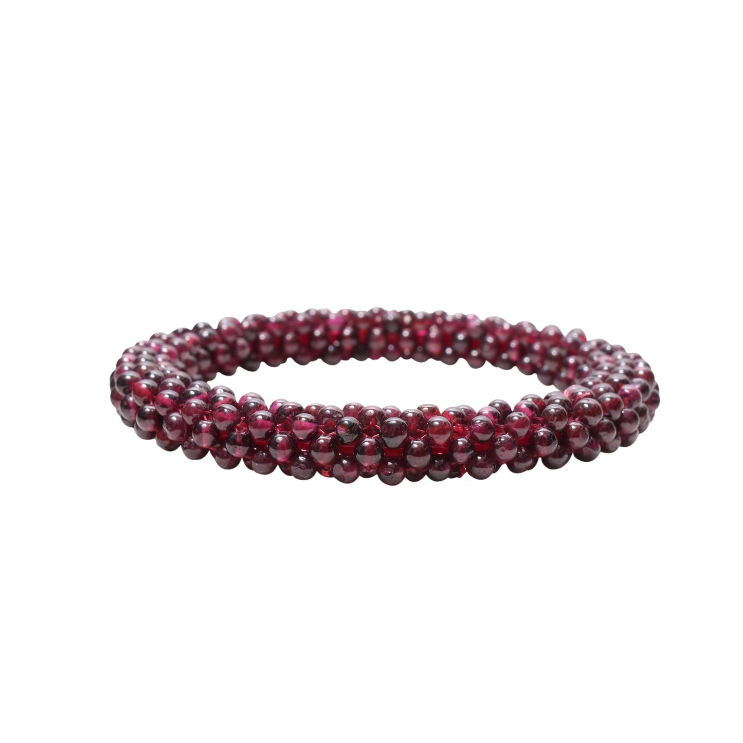 Almandine Braided Garnet Handmade Woven Bangle GemsRush