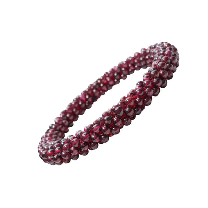 Almandine Braided Garnet Handmade Woven Bangle GemsRush