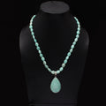 Amazonite Beaded Necklace With Pendant, Birthday Gift For Her/Him