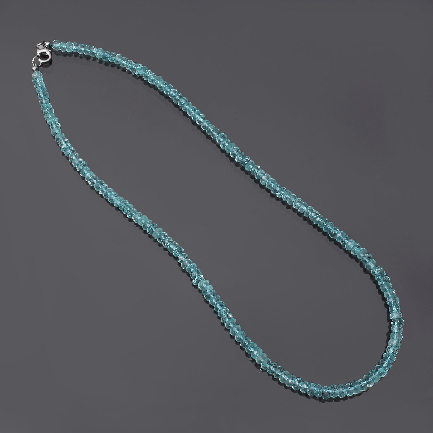 Aquamarine Beaded Necklace, March Birthstone Beaded Necklace, Faceted Necklace For Women. GemsRush