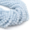 Aquamarine Round Beads, 6 mm Loose Beads Strand, 16 Inches,1 strand