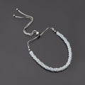 Aquamarine Twist Layer Silver Bracelet ( Bolo Chain )