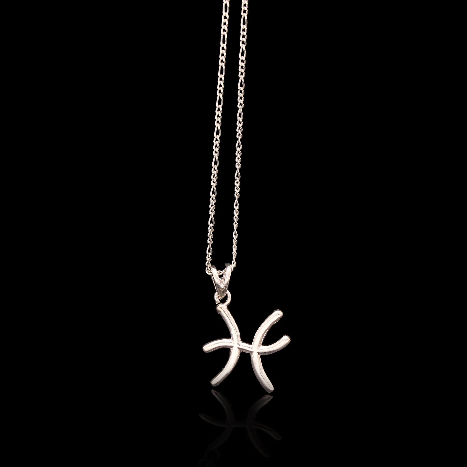 Astrology Zodiac Symbol Necklace, PISCES Silver Necklace, Gift For Bestfriend GemsRush