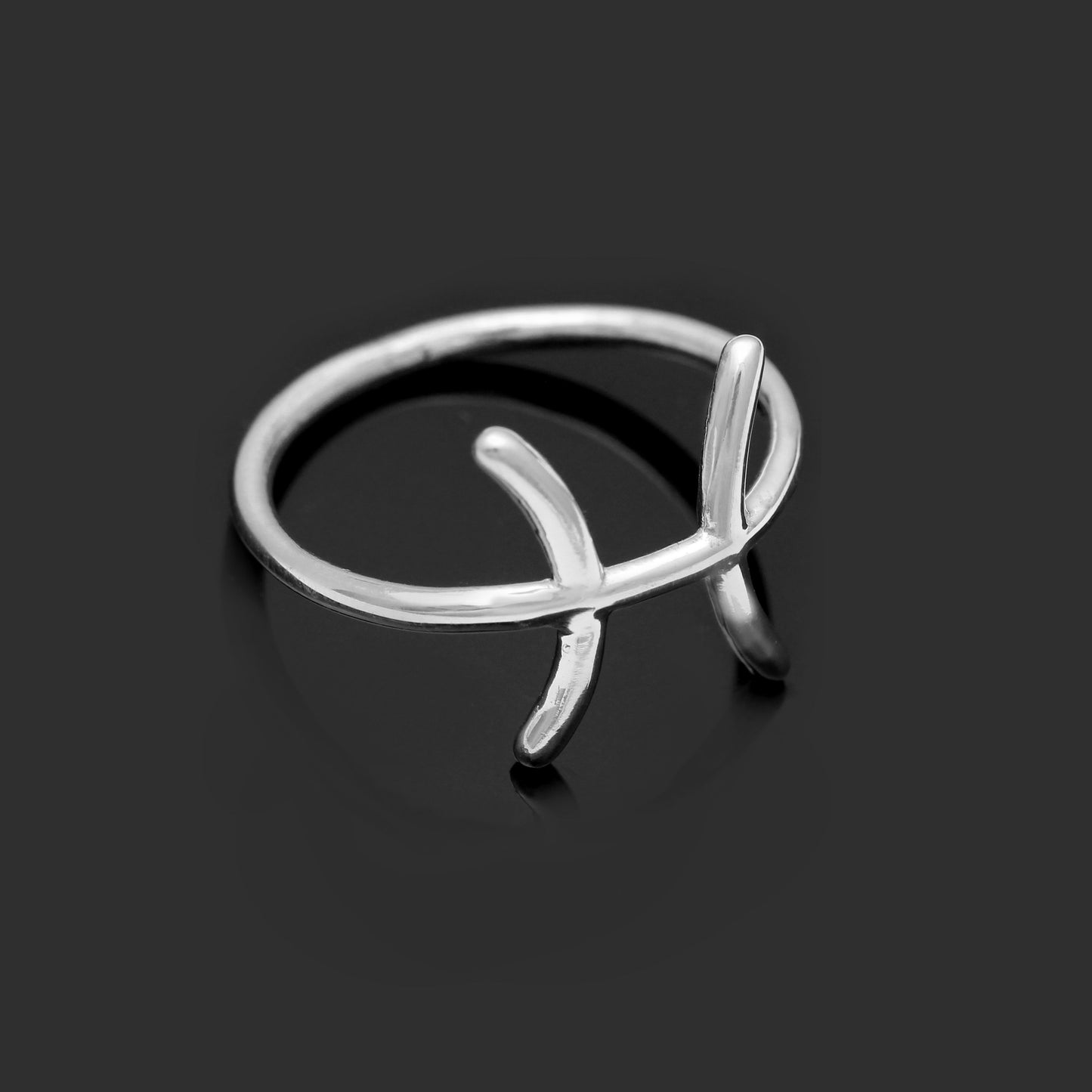 Astrology Zodiac Symbol Ring, PISCES Silver Ring, Gift For Bestfriend GemsRush