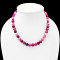 Attracting Pink Agate Gemstone Beaded Women Necklace