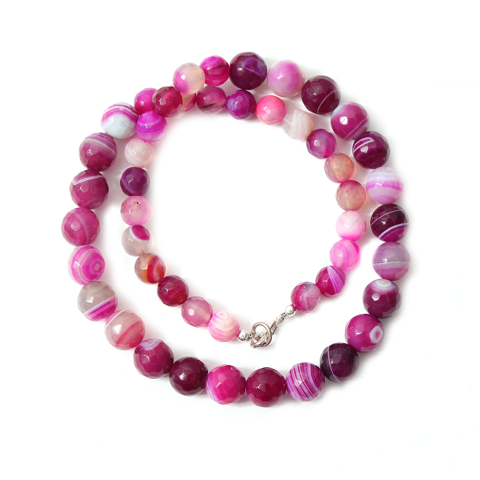 Attracting Pink Agate Gemstone Beaded Women Necklace GemsRush