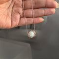 Beautiful Aquamarine Flower Silver Necklace