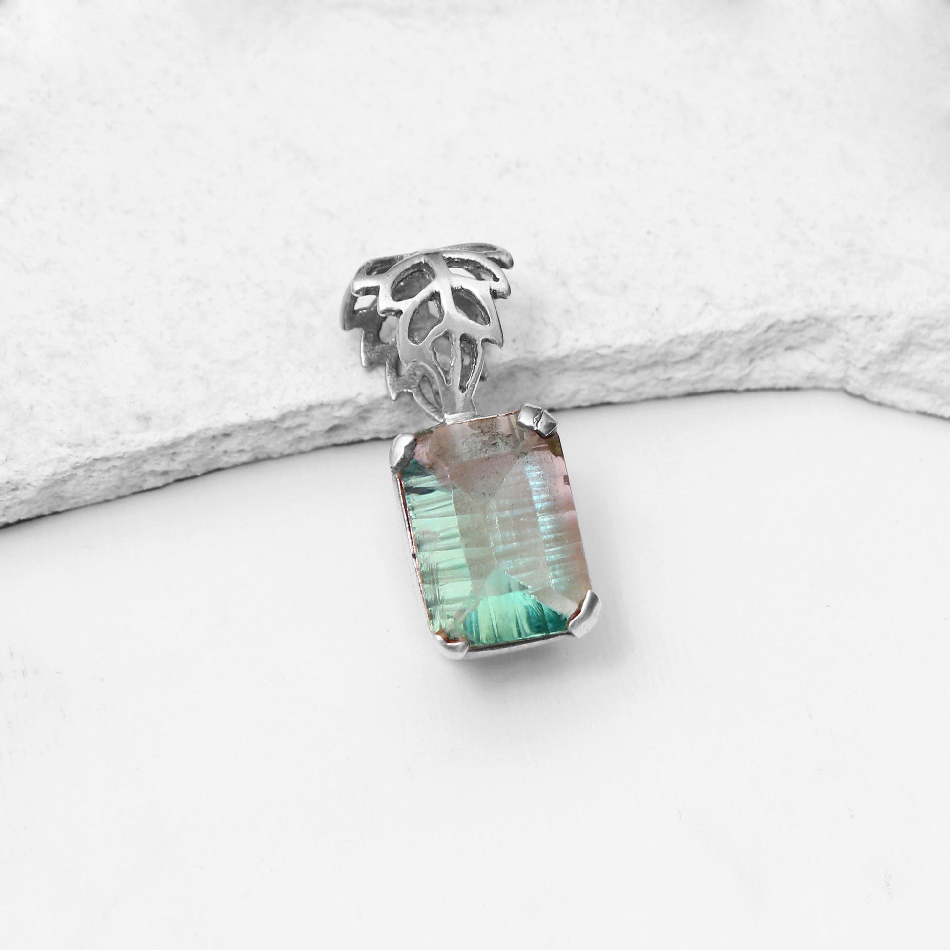 Beautiful Fluorite Gemstone Sterling Silver Pendant GemsRush