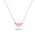 Beautiful Rose Quartz Gemstone Necklace with Rose Gold Banded Chain - for Love