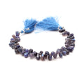 Blue Fire Labradorite Drop Shape Smooth Beads 8 Inch Plain Gems Strand