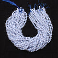 Blue Lace Agate Round Beads Strand, 6 mm Healing Beads, 16 Inches Strand,1 strand