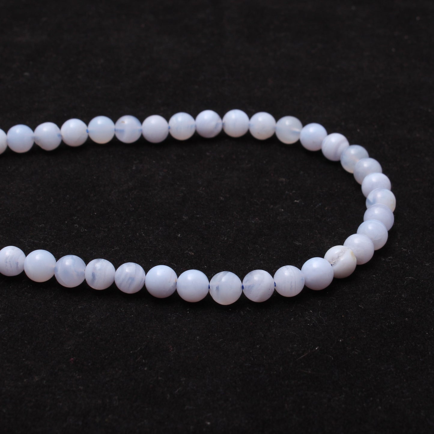 Blue Lace Agate Round Beads Strand, 6 mm Healing Beads, 16 Inches Strand GemsRush