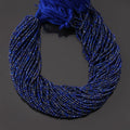 Blue Lapis Lazuli 2.5-3mm Round Shape Micro Faceted Cut Beads | Lapis 12.5 Inch Strand