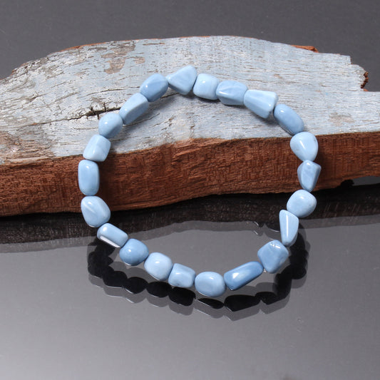 Blue Opal Gemstone Fancy Stretchable Bracelet GemsRush