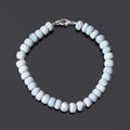 Blue Opal Smooth Rondelle Bracelet /October Birthstone Bracelet /Beautiful Gift For Girl & Boy.