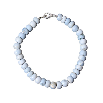 Blue Opal Smooth Rondelle Bracelet /October Birthstone Bracelet /Beautiful Gift For Girl & Boy. GemsRush