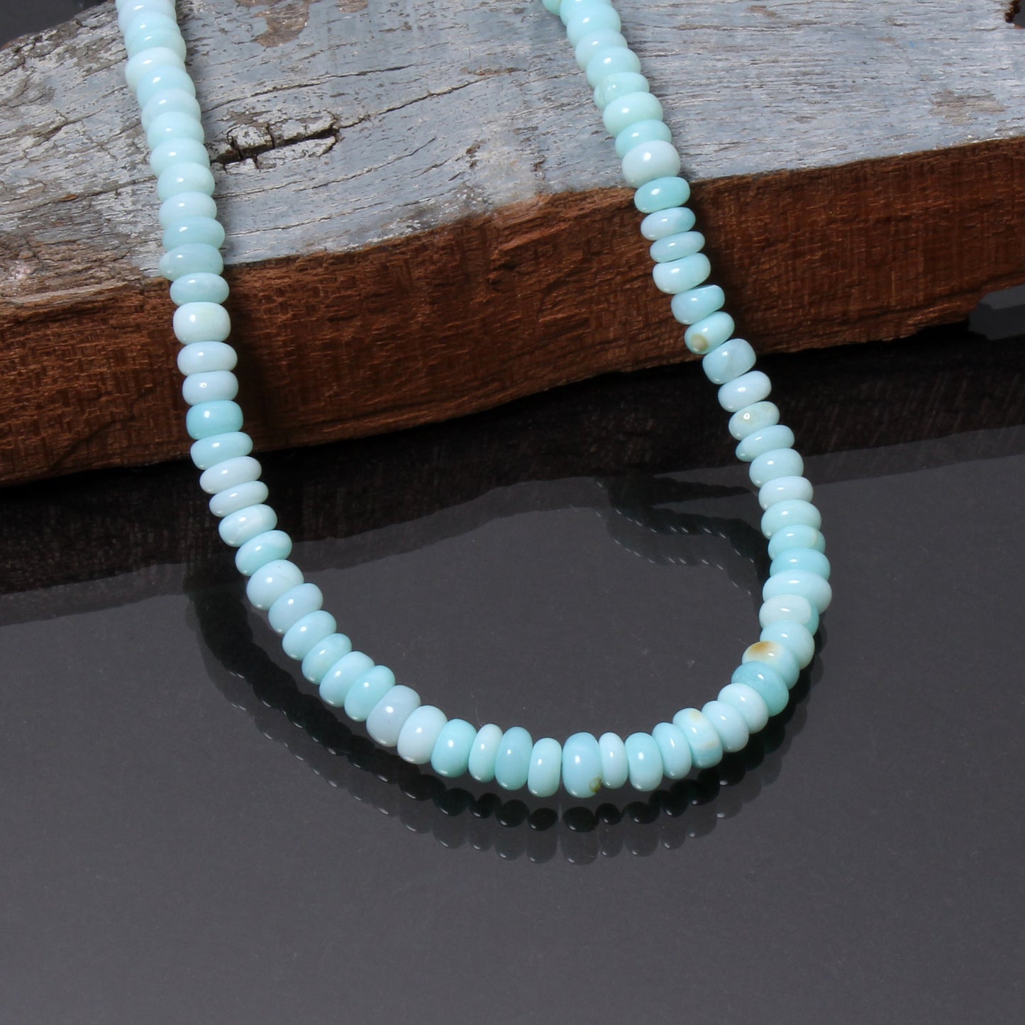 Blue Peruvian Opal Beaded Necklace, Opal Choker Necklace, Spring Necklace For Men's & Women's GemsRush