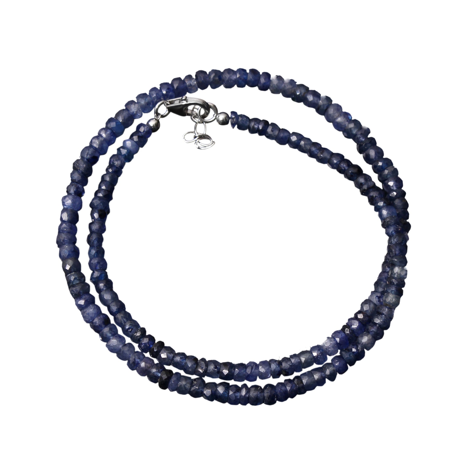 Blue Sapphire Beaded Necklace, September Birthstone Natural Beaded Necklace, Gift For Mom. GemsRush