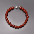 Carnelian Beaded Silver Clasp Bracelet