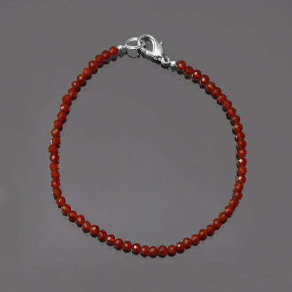 Carnelian Beads Silver Bracelet GemsRush